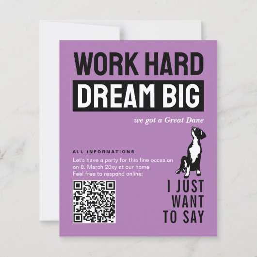 Great Dane Ankündigungskarten QR-Code (Rückseite)