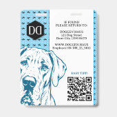 Great Dane anspruchsvolles Logo QR-Code Ausweis (Rückseite)