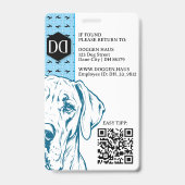 Great Dane anspruchsvolles Logo QR Code Ausweis (Rückseite)