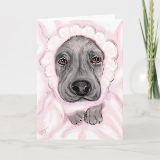 Great Dane Baby Black Girl Ankündigungen (Vorderseite)