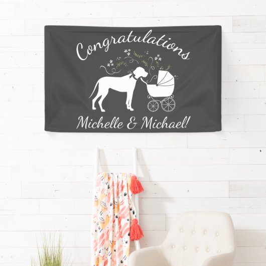 Great Dane Baby Dusche Banner (Insitu)