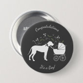 Great Dane Baby Dusche Button (Vorne & Hinten)