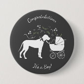 Great Dane Baby Dusche Button (Vorderseite)