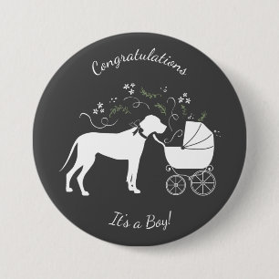 Great Dane Baby Dusche Button