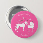 Great Dane Baby Dusche Button (Vorne & Hinten)