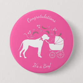 Great Dane Baby Dusche Button