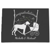 Great Dane Baby Dusche Große Geschenktüte (Vorderseite)