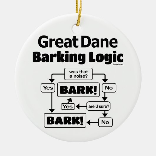 Great Dane Barking Logic Keramik Ornament (Vorne)