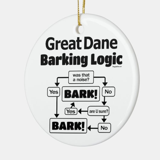 Great Dane Barking Logic Keramik Ornament (Links)