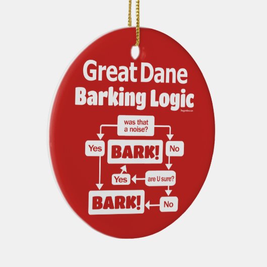 Great Dane Barking Logic Keramik Ornament (Rechts)