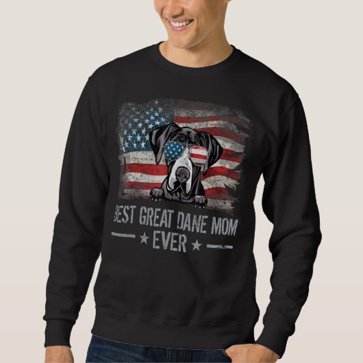 Great Dane Best Hund Mama je Retro US American Fl Sweatshirt (Vorderseite)