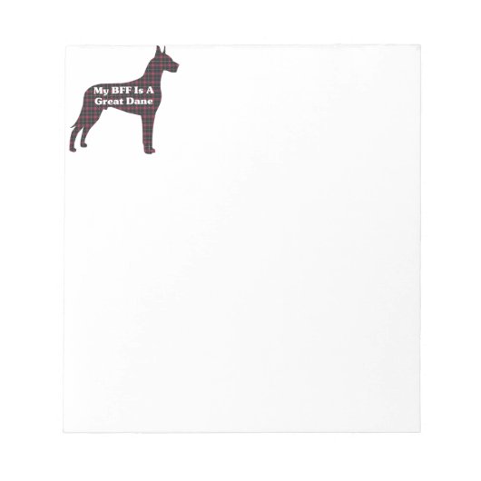 Great Dane BESTE FREUNDIN Notizblock (Vorderseite)