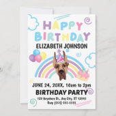 Great Dane Birthday Invitation Einladung (Vorderseite)