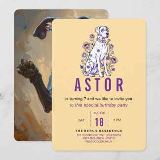 Great Dane Birthday Invitation Einladung