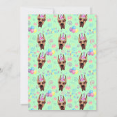 Great Dane Birthday Invitation in Green Einladung (Rückseite)