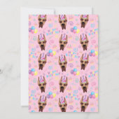 Great Dane Birthday Invitation in Pink Einladung (Rückseite)