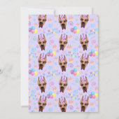 Great Dane Birthday Invitation in Purple Einladung (Rückseite)