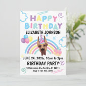 Great Dane Birthday Party Invitation White Einladung (Stehend Vorderseite)