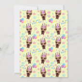 Great Dane Birthday Party Invitation Yellow Einladung (Rückseite)