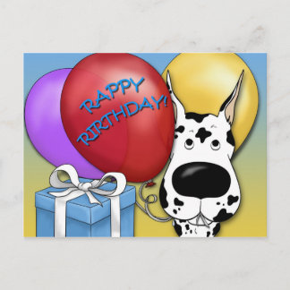 Great Dane Birthday Postcard Postkarte