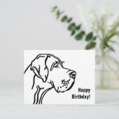 Great Dane Birthday Postkarte (Stehend Vorderseite)