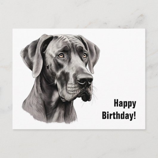 Great Dane Birthday Postkarte (Vorderseite)