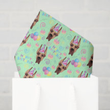 Great Dane Birthday Tissue Paper in Green