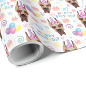 Great Dane Birthday Wrapping Paper Geschenkpapier (Rolleneckpunkt)