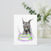 Great Dane Black Birthday Cake Face Einladung (Stehend Vorderseite)