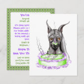 Great Dane Black Birthday Cake Face Einladung (Vorne/Hinten)