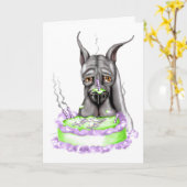 Great Dane Black Birthday Cake Face Karte (Gelbe Blume)