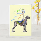 Great Dane Black Carousel UC - Maßgeschneidert Karte (Gelbe Blume)