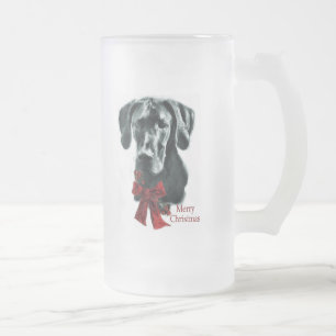 Great Dane Black Christmas Geschenke Mattglas Bierglas
