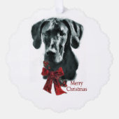 Great Dane Black Christmas Geschenke Ornament Karte (Vorderseite)