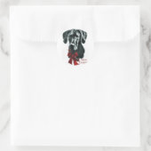 Great Dane Black Christmas Geschenke Runder Aufkleber (Tasche)