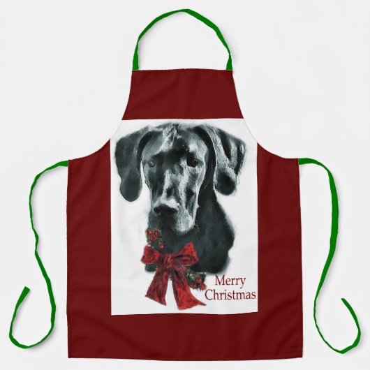 Great Dane Black Christmas Geschenke Schürze (Vorderseite)