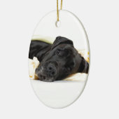 Great Dane - black / Deutsche Dogge - schwarz Keramik Ornament (Links)