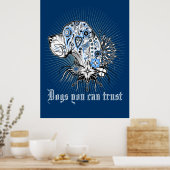 Great Dane Black Heart Poster (Küche)