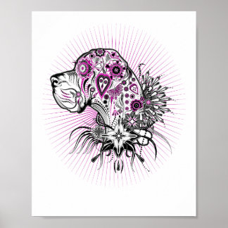 Great Dane Black Heart Poster