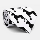 Great Dane Black Silhouette Krawatte (Gerollt)