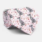 Great Dane Black Valentine's Day Kiss Krawatte (Gerollt)