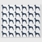 Great Dane Black Watercolor Silhouette Geschenkpapier (Flach)