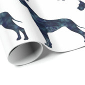 Great Dane Black Watercolor Silhouette Geschenkpapier (Rolleneckpunkt)