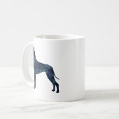 Great Dane Black Watercolor Silhouette Kaffeetasse (Vorderseite Links)