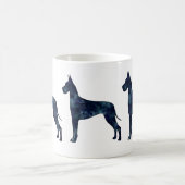 Great Dane Black Watercolor Silhouette Kaffeetasse (Mittel)