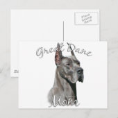 Great Dane (blau) Mama 2 Postkarte (Vorne/Hinten)