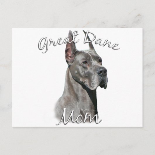 Great Dane (blau) Mama 2 Postkarte (Vorderseite)