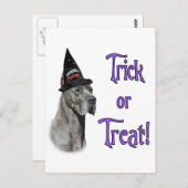 Great Dane (blau) Trick Postkarte (Vorne/Hinten)