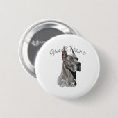Great Dane (blau) Vater 2 Button (Vorne & Hinten)