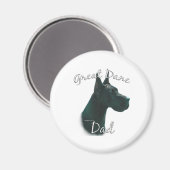 Great Dane (blk) Vater 2 Magnet (Vorderseite/Rückseite)